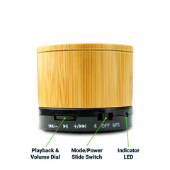 Custom Printed Bamboo Bluetooth Speakers V4.2 - Bamboo | Logo Branding Corporate Gift | UAE Delivery | Yalla Printing UAE