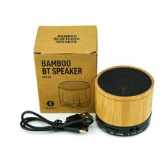 Custom Printed Bamboo Bluetooth Speakers V4.2 - Bamboo | Logo Branding Corporate Gift | UAE Delivery | Yalla Printing UAE