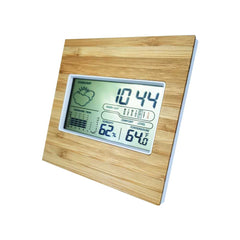 Custom Printed Multi-Function Bamboo Digital Clock with Weather Forecast, Calendar, Alarm, Temperature | Logo Branding Corporate Gift | UAE Delivery | Yalla Printing UAE