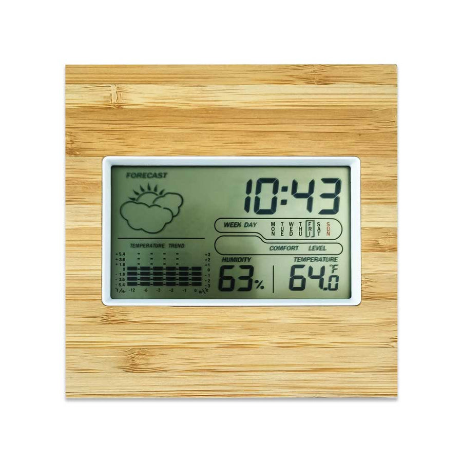 Custom Printed Multi-Function Bamboo Digital Clock