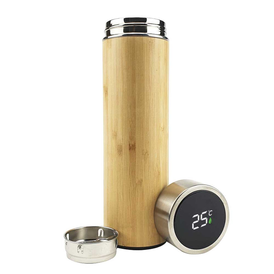 Bamboo Flask with Temperature Display – Yalla Printing UAE