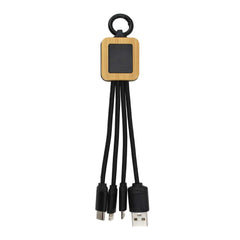 Custom Printed Bamboo Light Up Logo Multi - Charging Cables - Bamboo | Exhibitions, Conferences, Corporate Events | Yalla Printing UAE