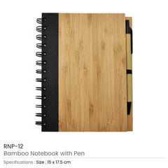Custom Printed Bamboo Notebook with Pen | Logo Branding Corporate Gift | UAE Delivery | Yalla Printing UAE