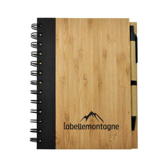 Custom Printed Bamboo Notebook with Pen | Logo Branding Corporate Gift | UAE Delivery | Yalla Printing UAE