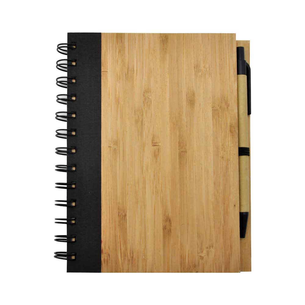 Custom Printed Bamboo Notebook with Pen | Logo Branding Corporate Gift | UAE Delivery | Yalla Printing UAE