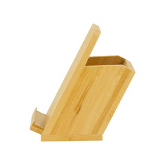 Custom Printed Bamboo Pen Holder With 15W Fast Wireless Charger - Bamboo | Logo Branding Corporate Gift | UAE Delivery | Yalla Printing UAE