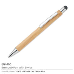 Bamboo Pen with Stylus | Logo Printed Business Gift – Yalla Printing UAE