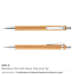 Custom Printed Bamboo Pens - Bamboo | Logo Branding Corporate Gift | UAE Delivery | Yalla Printing UAE