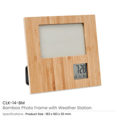 Bamboo Photo Frame with Digital Clock – Yalla Printing UAE