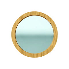 Custom Printed Bamboo Pocket Mirrors In Round - Shaped, Lightweight & Portable - Bamboo With Portable Structure | Logo Branding Corporate Gift | UAE Delivery | Yalla Printing UAE