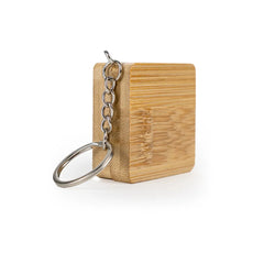 Custom Printed Bamboo Retractable Measuring Tape Keychains - Bamboo | Logo Branding Corporate Gift | UAE Delivery | Yalla Printing UAE