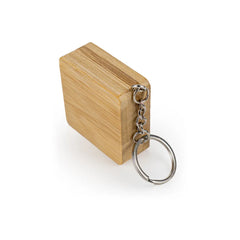 Custom Printed Bamboo Retractable Measuring Tape Keychains - Bamboo | Logo Branding Corporate Gift | UAE Delivery | Yalla Printing UAE