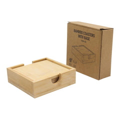 Bamboo Tea Coasters with Case – Yalla Printing UAE