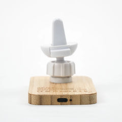 Custom Printed Bamboo Wireless Car Charger 15W Fast Charging & Type C - Bamboo | Logo Branding Corporate Gift | UAE Delivery | Yalla Printing UAE