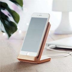 Custom Printed Eco - Friendly Bamboo 10W Wireless Charger Stand - Bamboo | Logo Branding Corporate Gift | UAE Delivery | Yalla Printing UAE