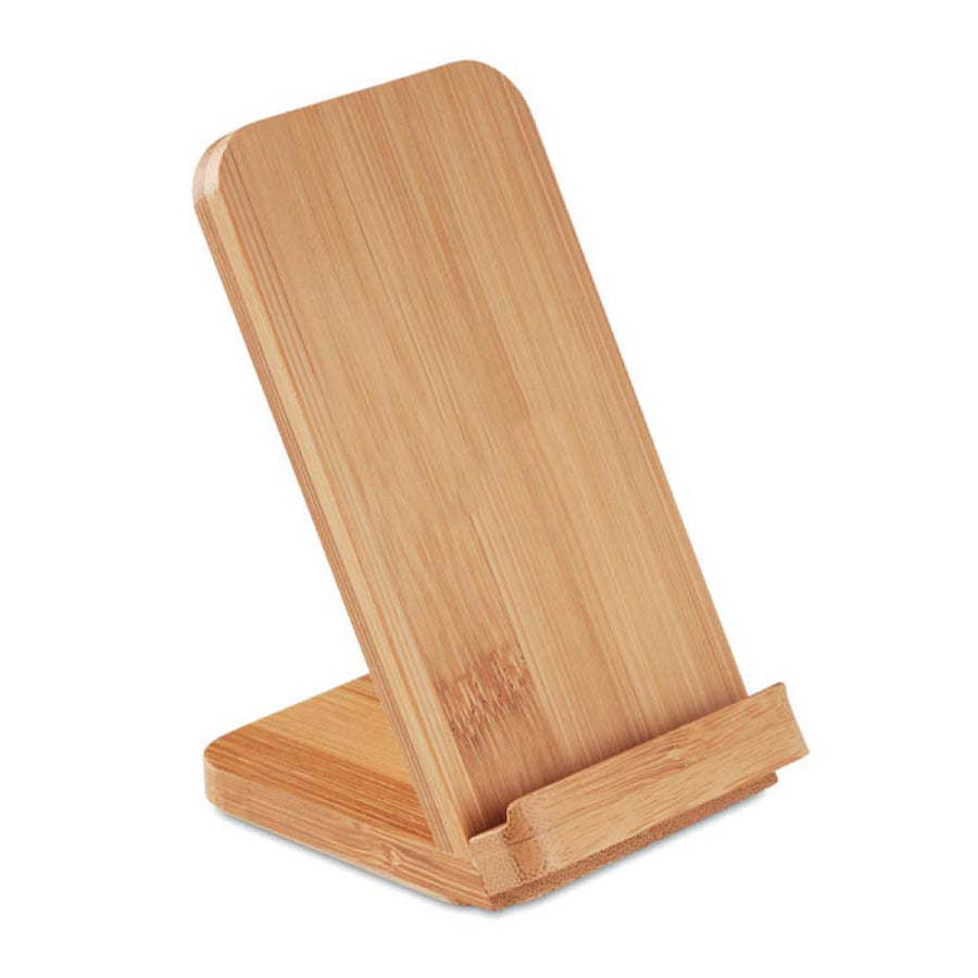 Custom Printed Eco - Friendly Bamboo 10W Wireless Charger Stand - Bamboo | Exhibitions, Conferences, Corporate Events | Yalla Printing UAE