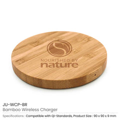 Bamboo 10W Wireless Charging Pads | Corporate Tech Gift – Yalla Printing UAE