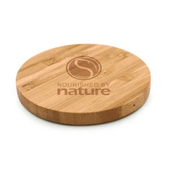 Bamboo 10W Wireless Charging Pads | Corporate Tech Gift – Yalla Printing UAE