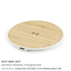 Custom Printed Bamboo Wireless Charging Pads - Bamboo | Logo Branding Corporate Gift | UAE Delivery | Yalla Printing UAE