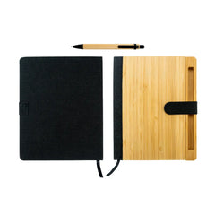 Bamboo Pens – Bamboo and rPET Notebooks with Pen , A5 , Bookmark & Magnetic Clasp | Custom Packaging Printing | Free Design Support | Yalla Printing UAE