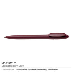 Custom Printed Maxema Bay Matt Pens | Logo Branding Corporate Gift | UAE Delivery | Yalla Printing UAE
