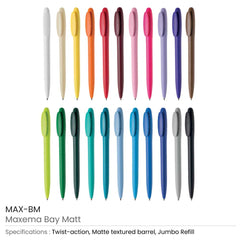 Custom Printed Maxema Bay Matt Pens | Logo Branding Corporate Gift | UAE Delivery | Yalla Printing UAE