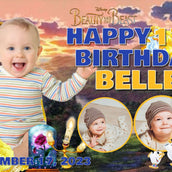 Enchanting Beauty and the Beast Theme Banner - Personalized Party Decor Personalized PVC Flex Banner - Custom Birthday Party Decor - Yalla Printing