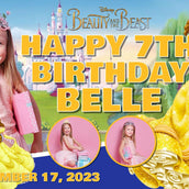 Beauty and the Beast Birthday Banner" - Enchanting Celebration for Your Princess - Yalla Printing