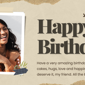 Beige Scrapbook Happy Birthday Banner: Timeless Elegance for Your Celebration - Yalla Printing