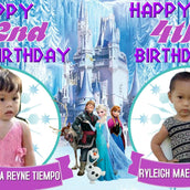 Personalized Frozen Theme PVC Flex Banner - Custom Photo and Name Birthday Decor - Yalla Printing