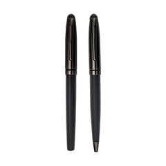 Metal Pens – Black Metal Pen Set with Matte & Glossy Finish in PU Leather Box | Custom Packaging Printing | Free Design Support | Yalla Printing UAE