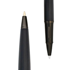 Metal Pens – Black Metal Pen Set with Matte & Glossy Finish in PU Leather Box | Custom Packaging Printing | Free Design Support | Yalla Printing UAE