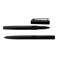 Black Metal Pen Set With Matte Finish In Hardboard Slide To Open Box