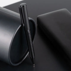 Black Metal Pens with Spiral Design Barrel | Custom Packaging Printing | Free Design Support | Yalla Printing UAE