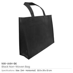 Custom Printed A4 Horizontal Black Non Woven Shopping Bags | Exhibitions, Conferences, Corporate Events | Yalla Printing UAE