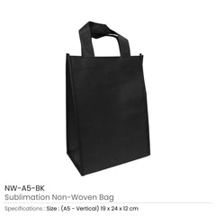 Custom Printed A5 Black Non Woven Shopping Bags | Exhibitions, Conferences, Corporate Events | Yalla Printing UAE