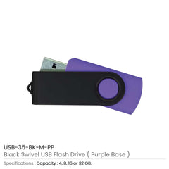 Custom Printed Black Swivel USB Flash Drives | Exhibitions, Conferences, Corporate Events | Yalla Printing UAE