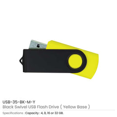 Custom Printed Black Swivel USB Flash Drives | Exhibitions, Conferences, Corporate Events | Yalla Printing UAE