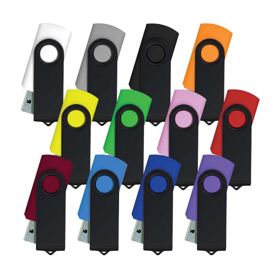 Custom Printed Black Swivel USB Flash Drives | Exhibitions, Conferences, Corporate Events | Yalla Printing UAE