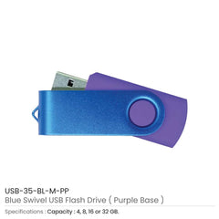 Matt Blue Swivel USB Flash Drives | Logo Branding Corporate Gift | UAE Delivery | Yalla Printing UAE