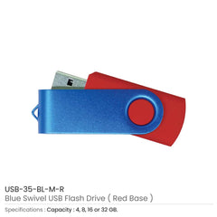 Matt Blue Swivel USB Flash Drives | Logo Branding Corporate Gift | UAE Delivery | Yalla Printing UAE