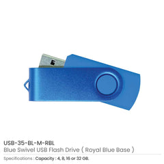 Matt Blue Swivel USB Flash Drives | Logo Branding Corporate Gift | UAE Delivery | Yalla Printing UAE
