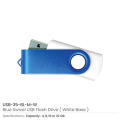 Matt Blue Swivel USB Flash Drives | Logo Branding Corporate Gift | UAE Delivery | Yalla Printing UAE