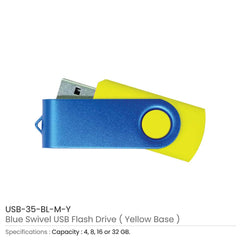 Matt Blue Swivel USB Flash Drives | Logo Branding Corporate Gift | UAE Delivery | Yalla Printing UAE
