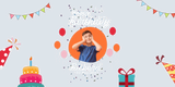 Blue Modern Happy Birthday Banner - Stylish and Vibrant Party Decor - Yalla Printing