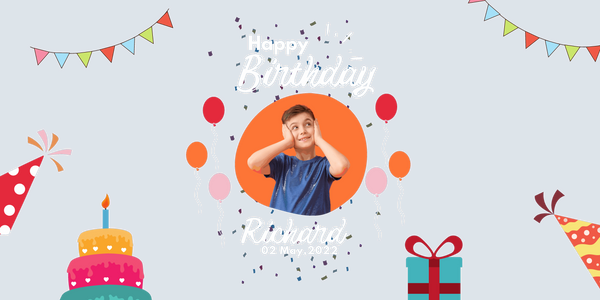 Blue Modern Happy Birthday Banner - Stylish and Vibrant Party Decor - Yalla Printing