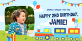 Blue, Red, and Yellow Cars & Construction Birthday Banner for Kids and Toddlers - Exciting Party Decor - Yalla Printing