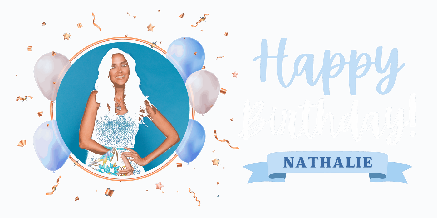 Blue Simple Happy Birthday Party Banner - Classic Celebration Decor - Yalla Printing