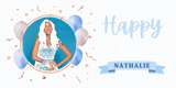 Blue Simple Happy Birthday Party Banner - Classic Celebration Decor - Yalla Printing