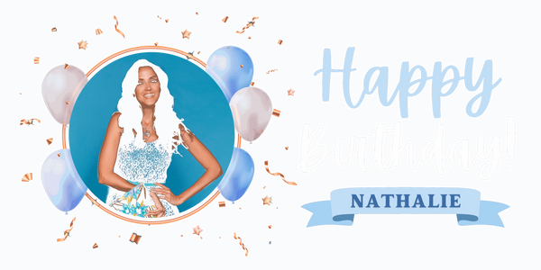 Blue Simple Happy Birthday Party Banner - Classic Celebration Decor - Yalla Printing